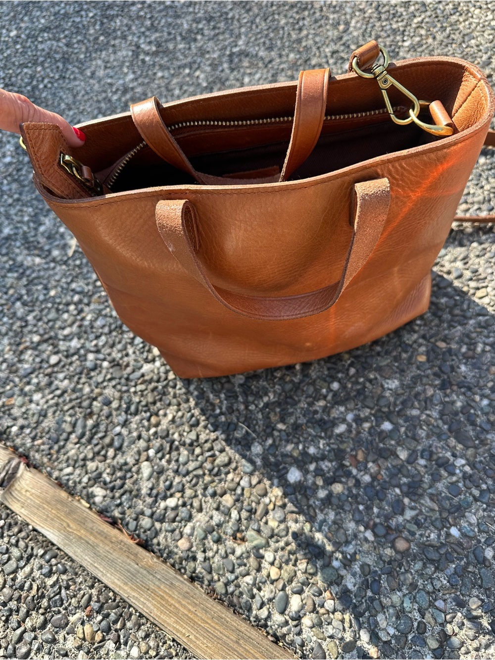 Madewell Leather Tote in Cognac Brown